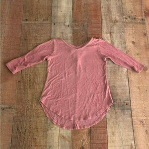 Pomelo girls long sleeve pink top with open back detail -XS